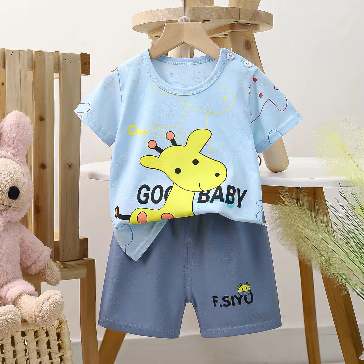 Toddlers' Summer Casual Outfit 2PCS Short Sleeve with Pants Clothing set - Sizes 9M