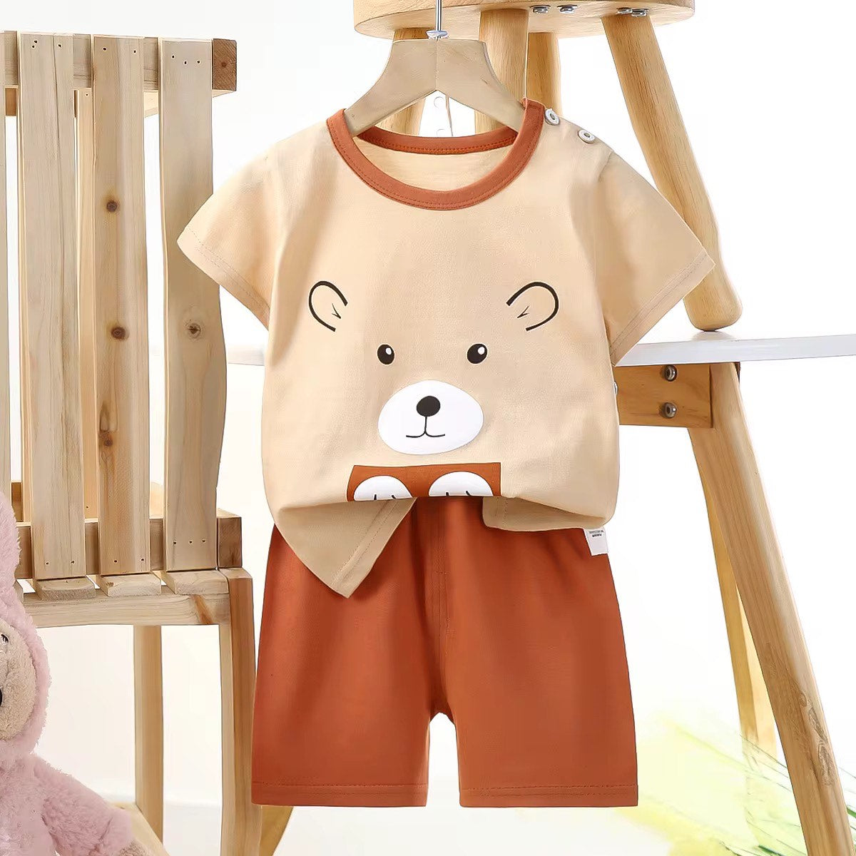 Toddlers' Summer Casual Outfit 2PCS Short Sleeve with Pants Clothing set - Sizes 24M