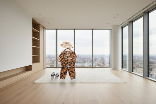 2 Pieces Toddler's Satin Silk Leopard Long Sleeve Pajamas sets - Size 2T
