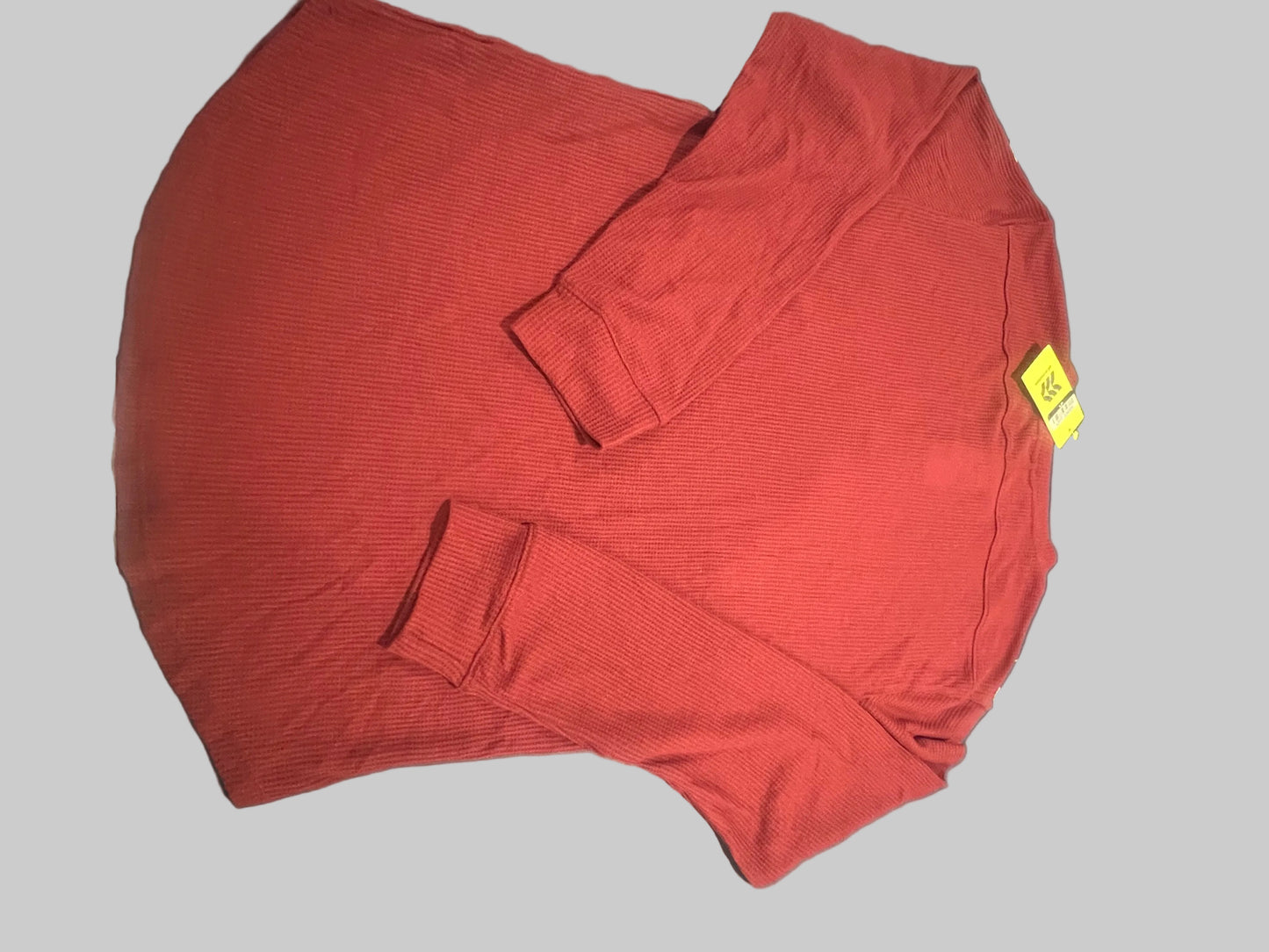 All In Motion Men's Long Sleeve 3 Button Waffle Knit Henley Shirt Red - Choose size