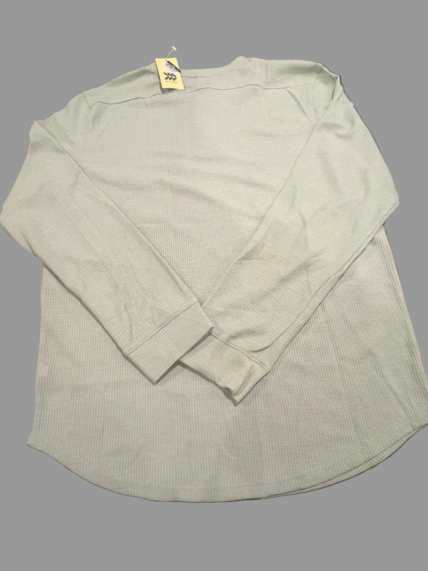 All In Motion Men's Long Sleeve 3 Button Textured Henley Shirt Light Green - Choose size