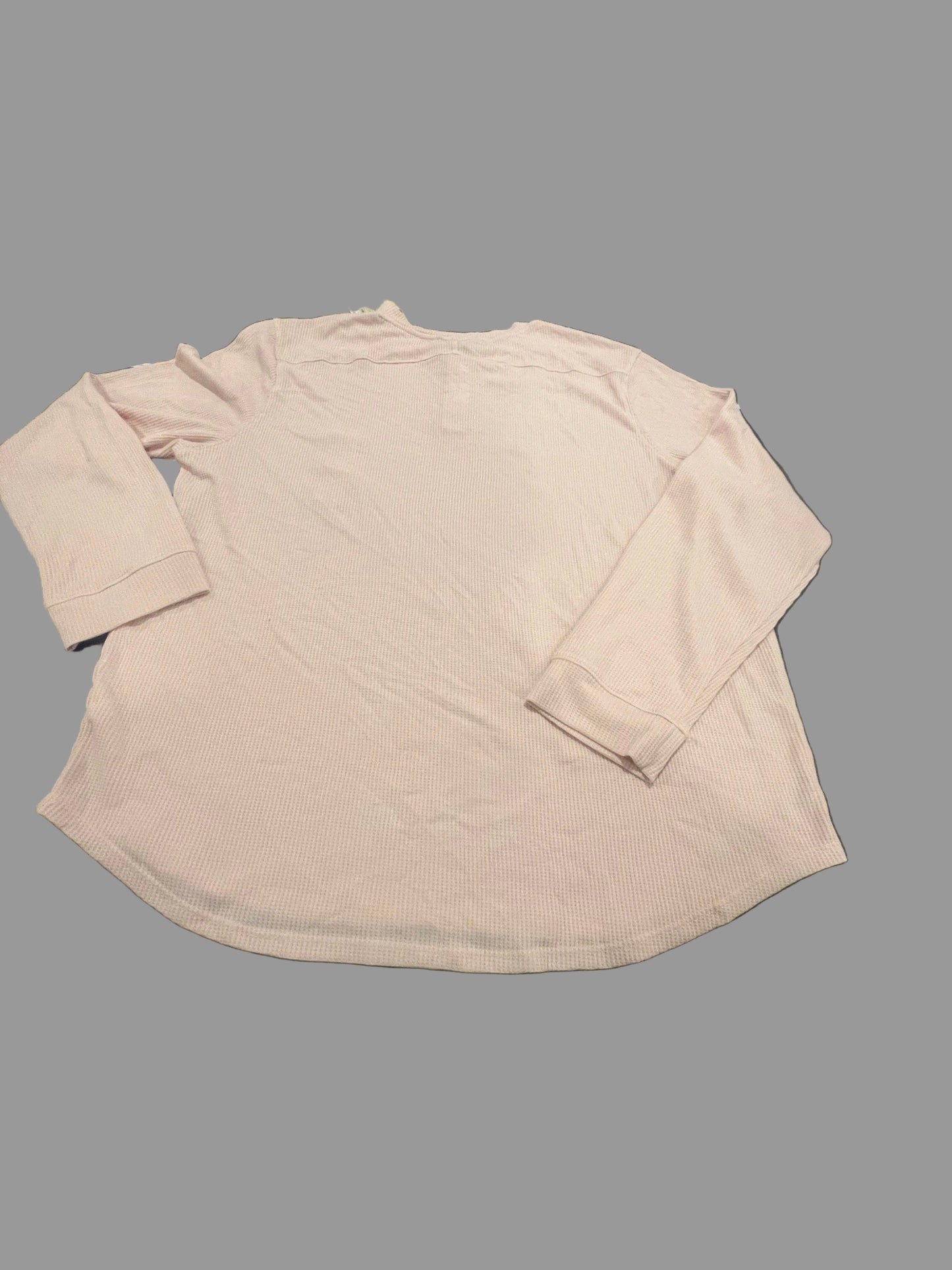 Men's Waffle Knit Long Sleeve 3 Button Henley Shirt All in Motion Rose Pink - Size XL, XXL