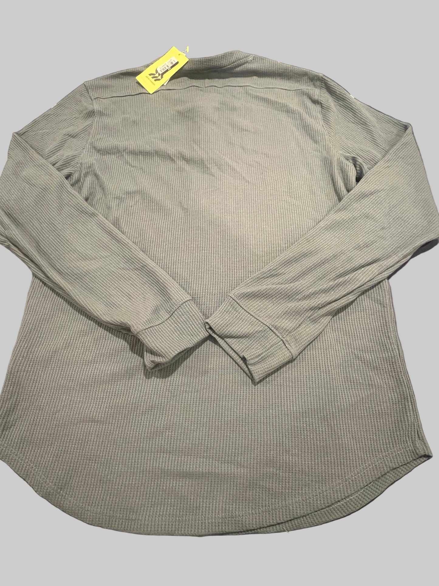 All In Motion Men's Long Sleeve 3 Button Textured Henley Shirt Green - Size S
