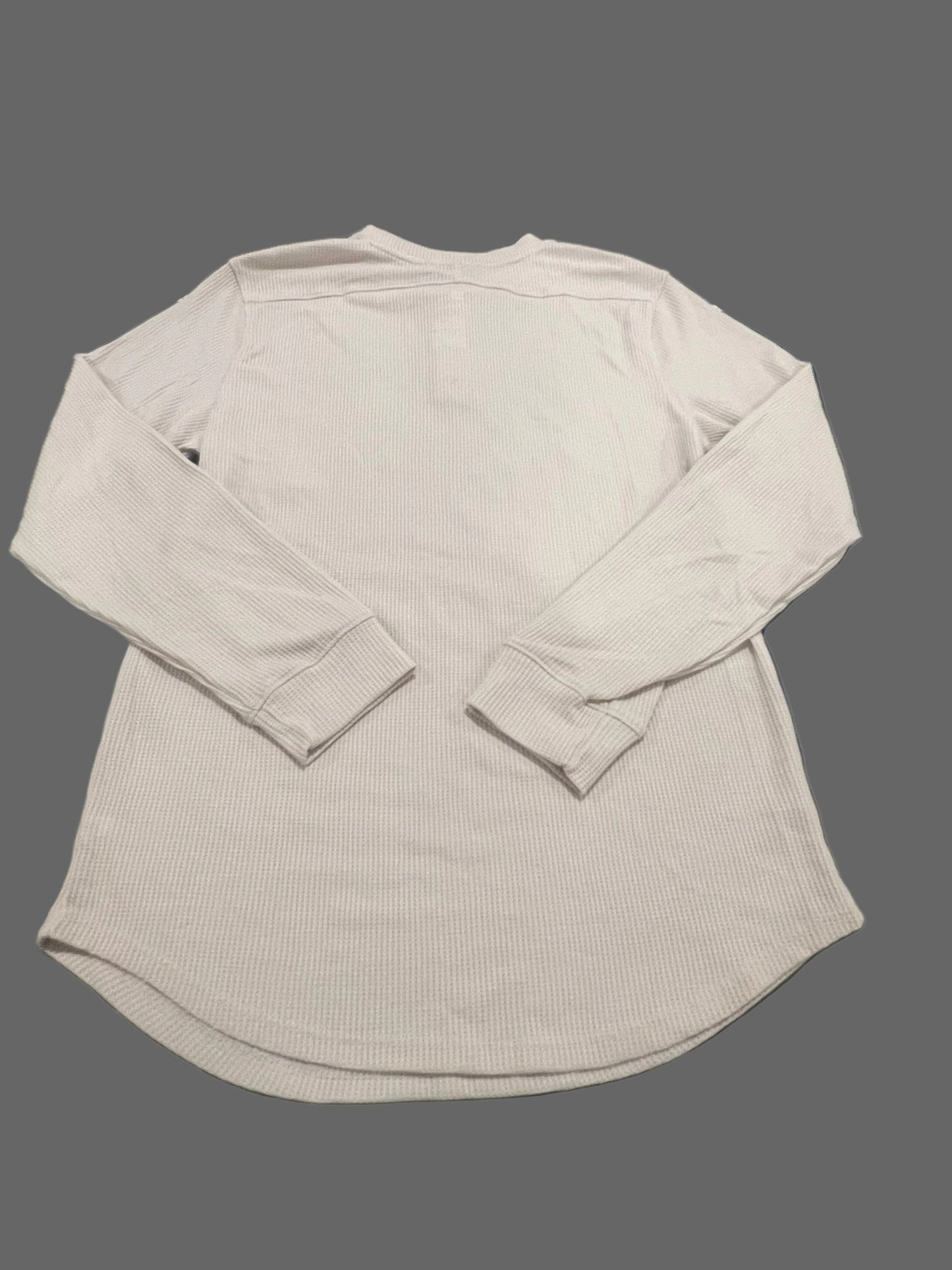 All In Motion Men's Long Sleeve 3 Button Textured Henley Shirt Stone - Size S