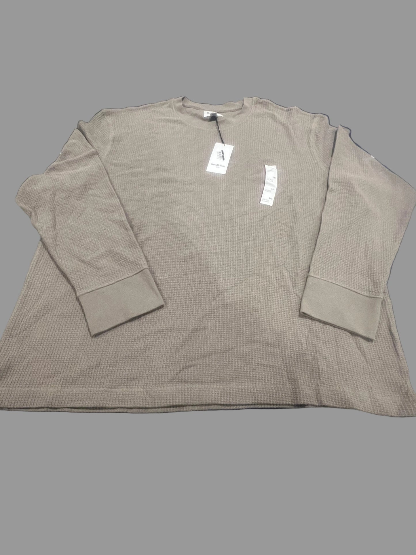 Goodfellow & Co Men's Long Sleeve Thermal Waffle Knit Shirt Warm Grey - Size XXL