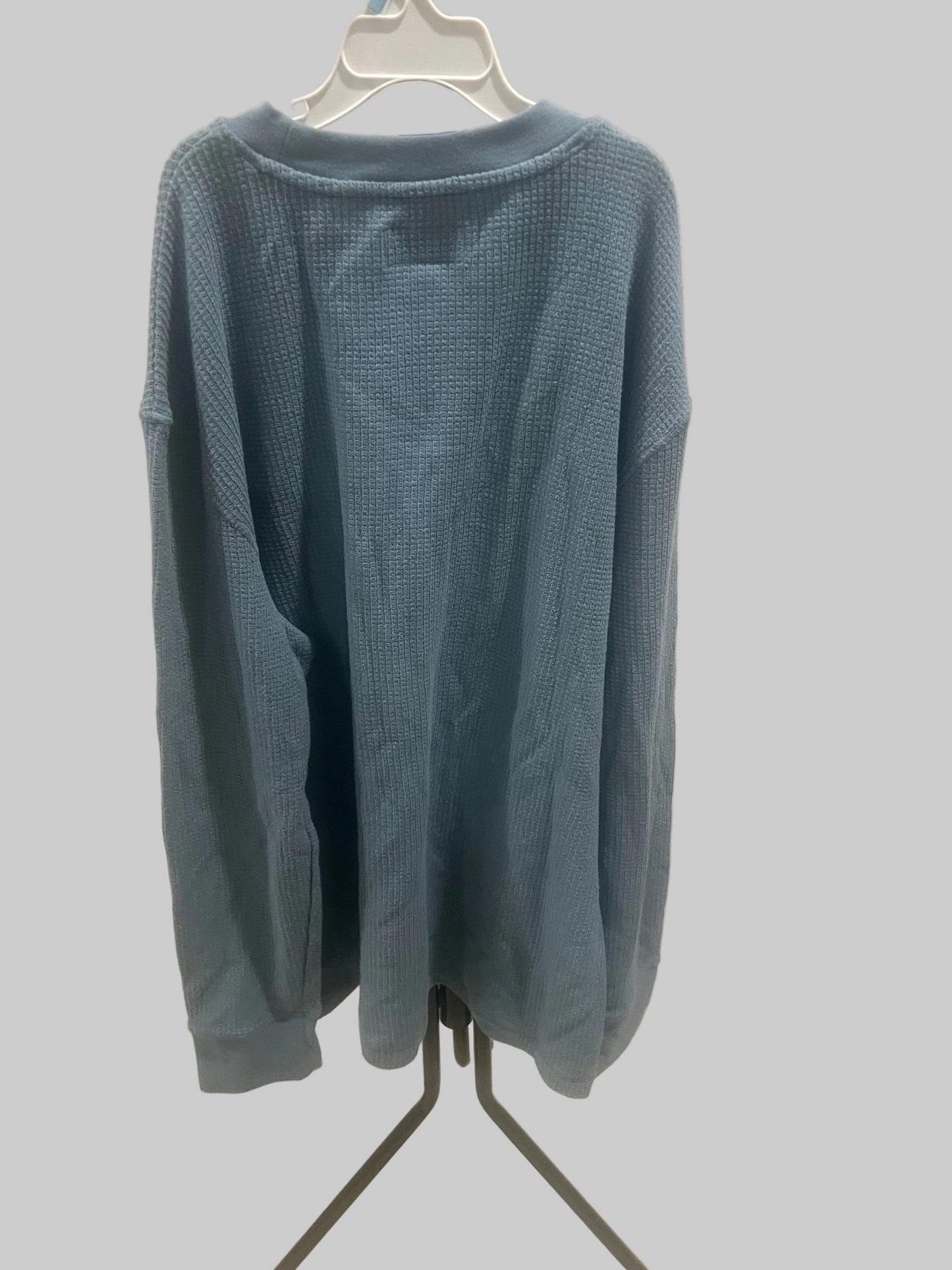 Goodfellow & Co Men's Long Sleeve Thermal Waffle Knit Shirt Blue - Size M