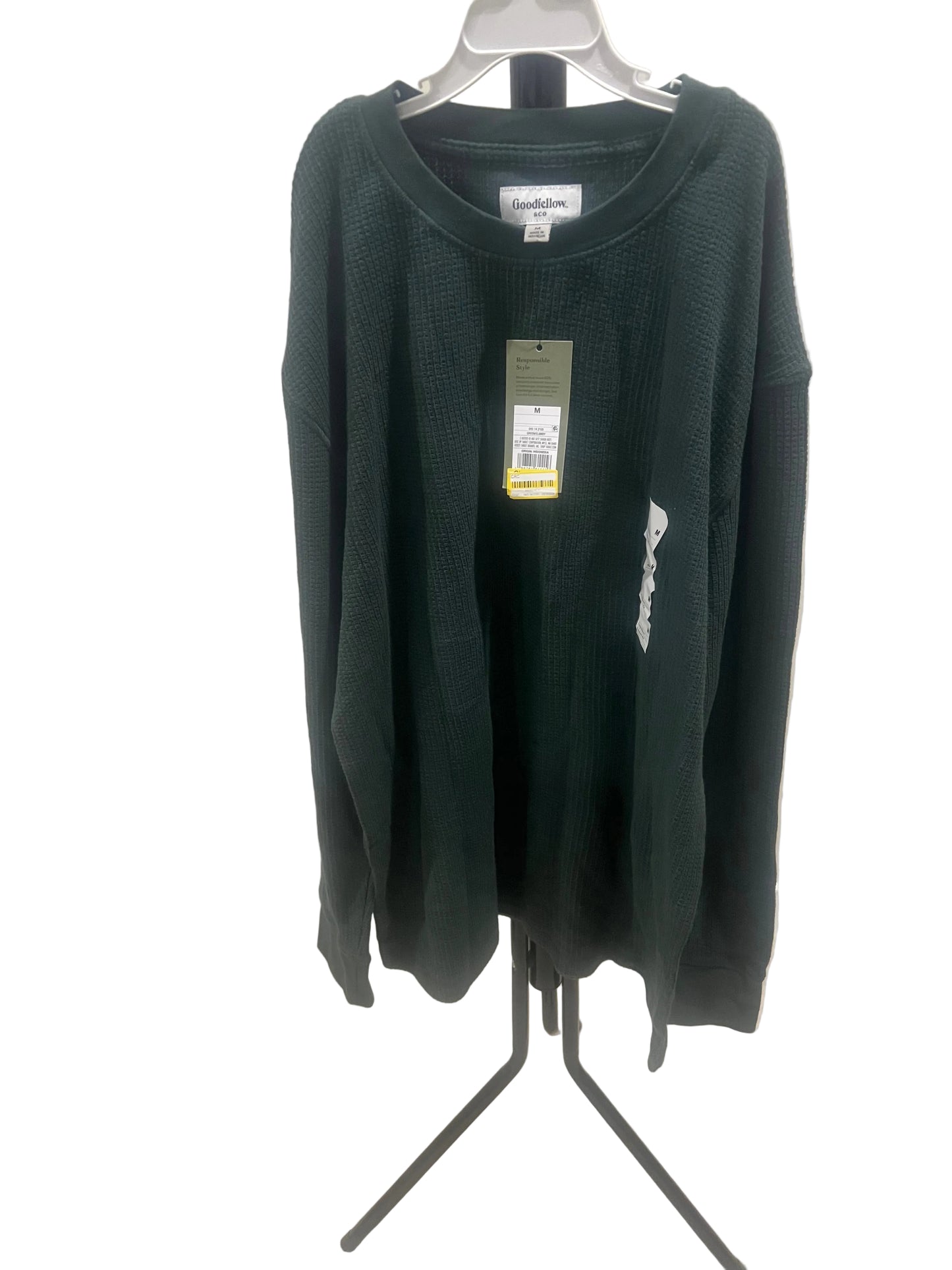 Goodfellow & Co Men's Long Sleeve Thermal Waffle Knit Shirt Green - Size M