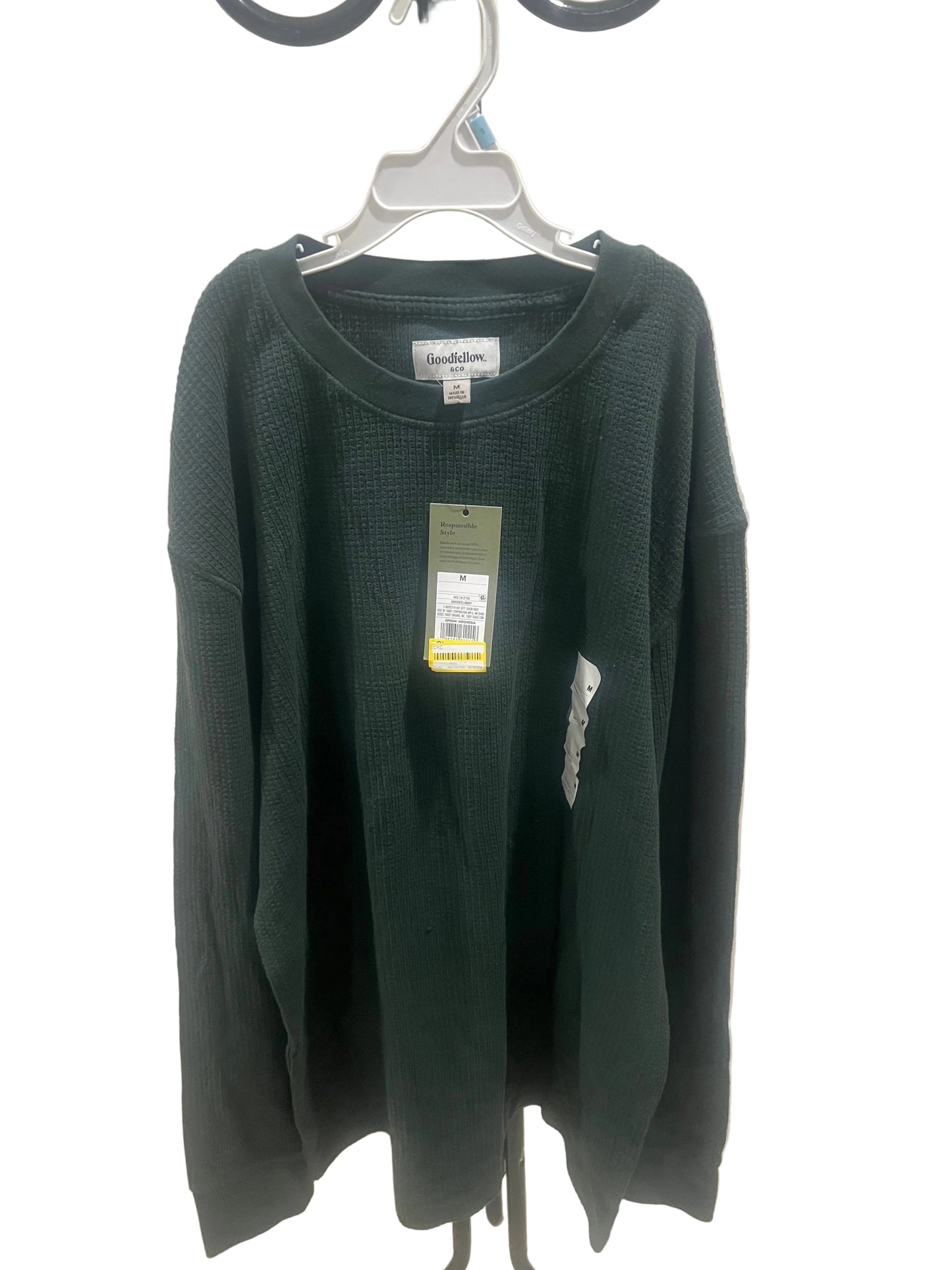 Goodfellow & Co Men's Long Sleeve Thermal Waffle Knit Shirt Green - Size M