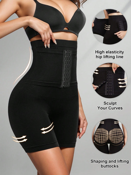 Woman High Waist Shaping Tummy Control Shorts Panties with Buckle Closure- CHOOSE SIZE