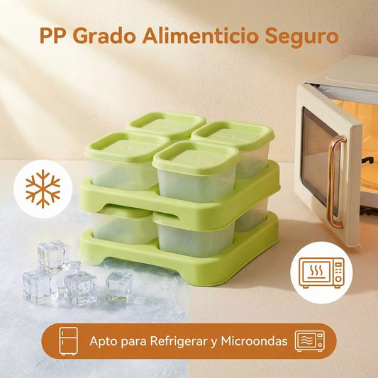 Leakage-Proof Plastic Baby 8 Pack Food Storage Container- CHOOSE COLOR