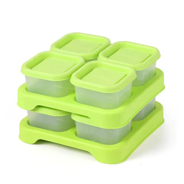 Leakage-Proof Plastic Baby 8 Pack Food Storage Container Set- CHOOSE COLOR