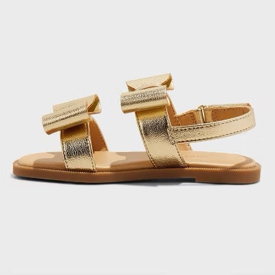 Toddler Girls' Ruby Bow Sandals Gold - Cat & Jack - CHOOSE SIZE