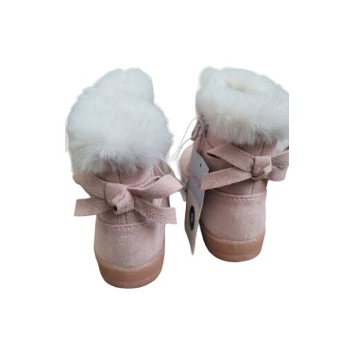 Cat & Jack Toddler Girls Omie Shearling Faux Fur Bows Winter Boots Pink - CHOOSE SIZE