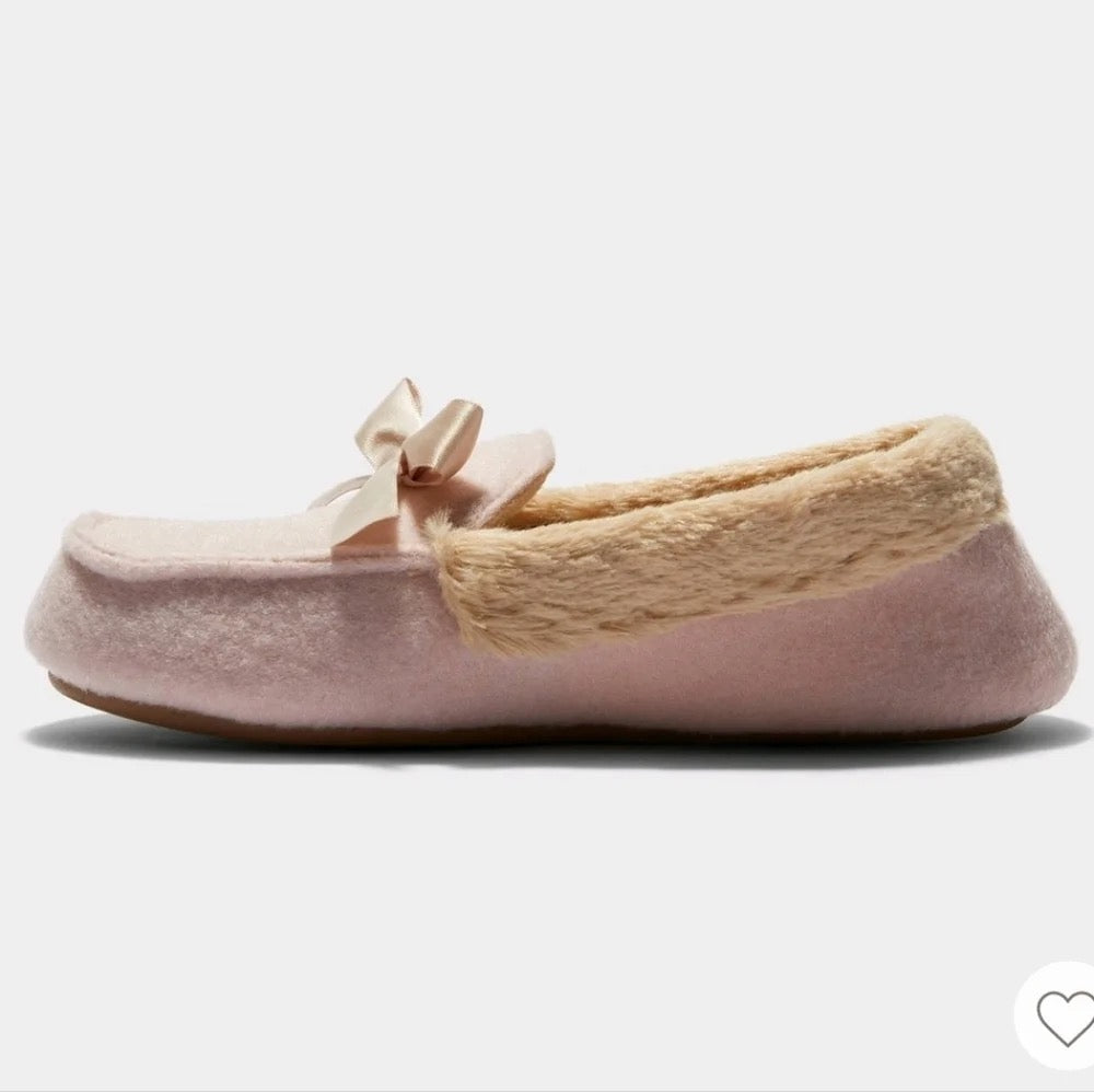Girls' Madison Moccasin Slippers Pink - dluxe by dearfoams - CHOOSE SIZE