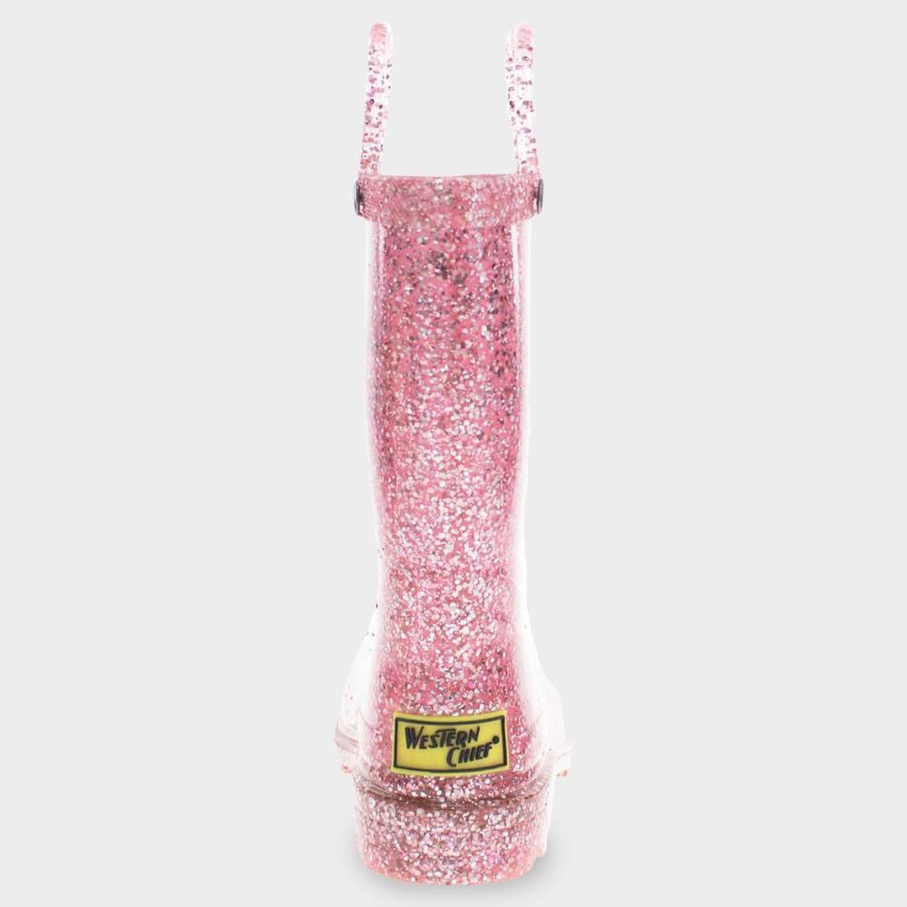 Western Chief Toddler Abby Glitter Lighted Rain Boots  Pink - Size 11
