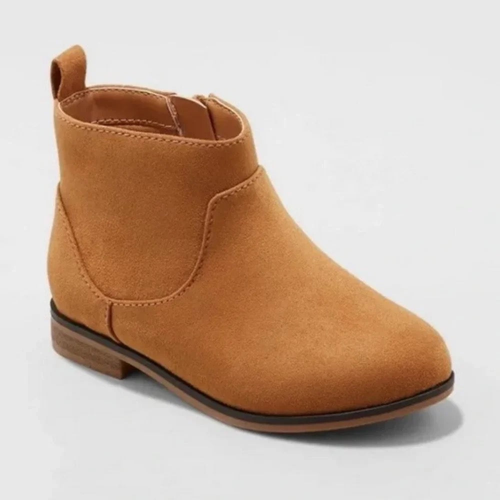 Toddler Girl’s Onyx Zipper Slip-On Faux Bootie Shoes Cognac -  Cat & Jack - Size 8
