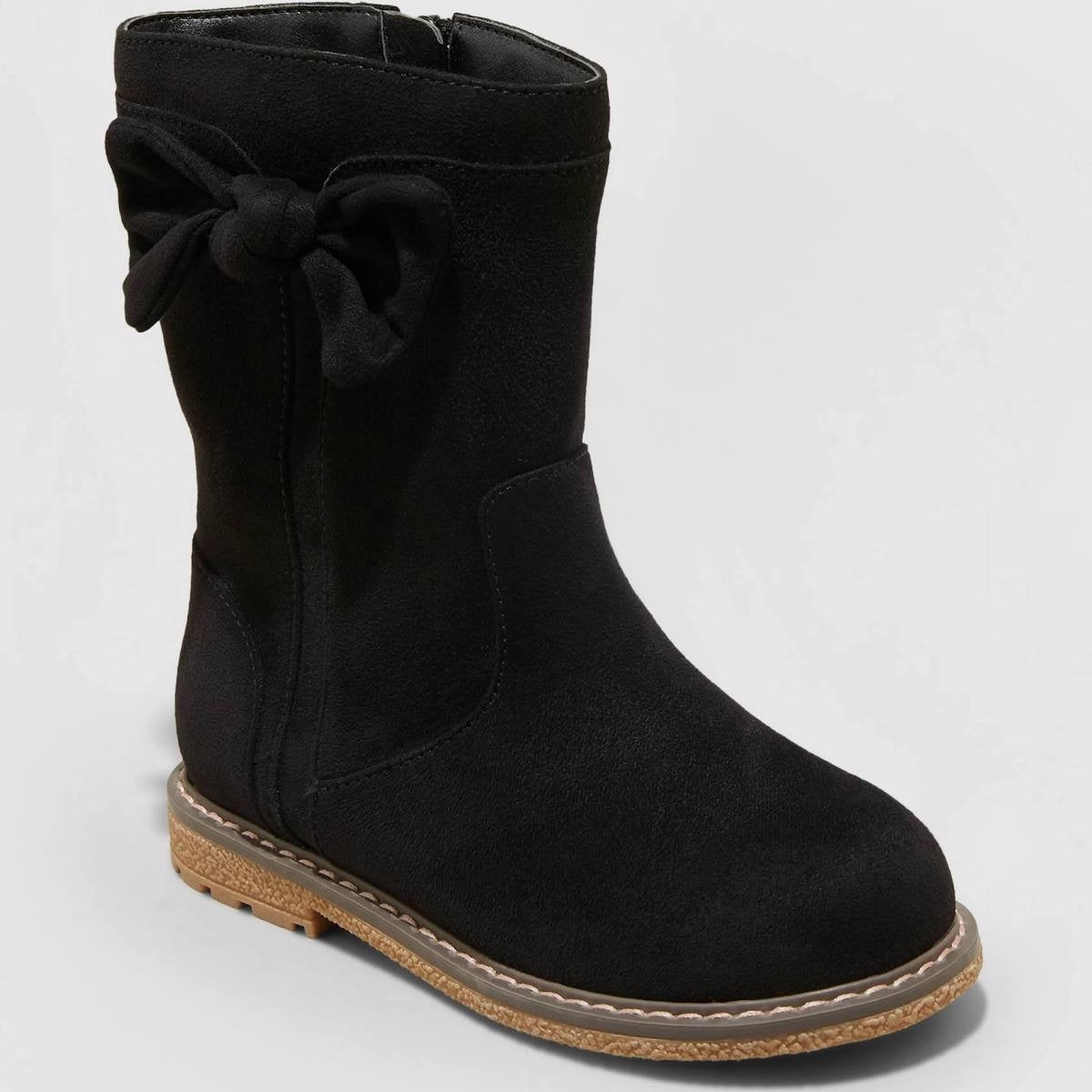 Cat & Jack Toddler Girls Olivia Faux Suede Boots  Black - Size 10