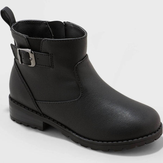 Cat and Jack Toddler Girls Gitta Fashion Boots Side Zipper Black - CHOOSE SIZE