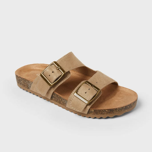 Cat & Jack Kids' Drew Footbed Sandals Taupe Buckle Strap - CHOOSE SIZE