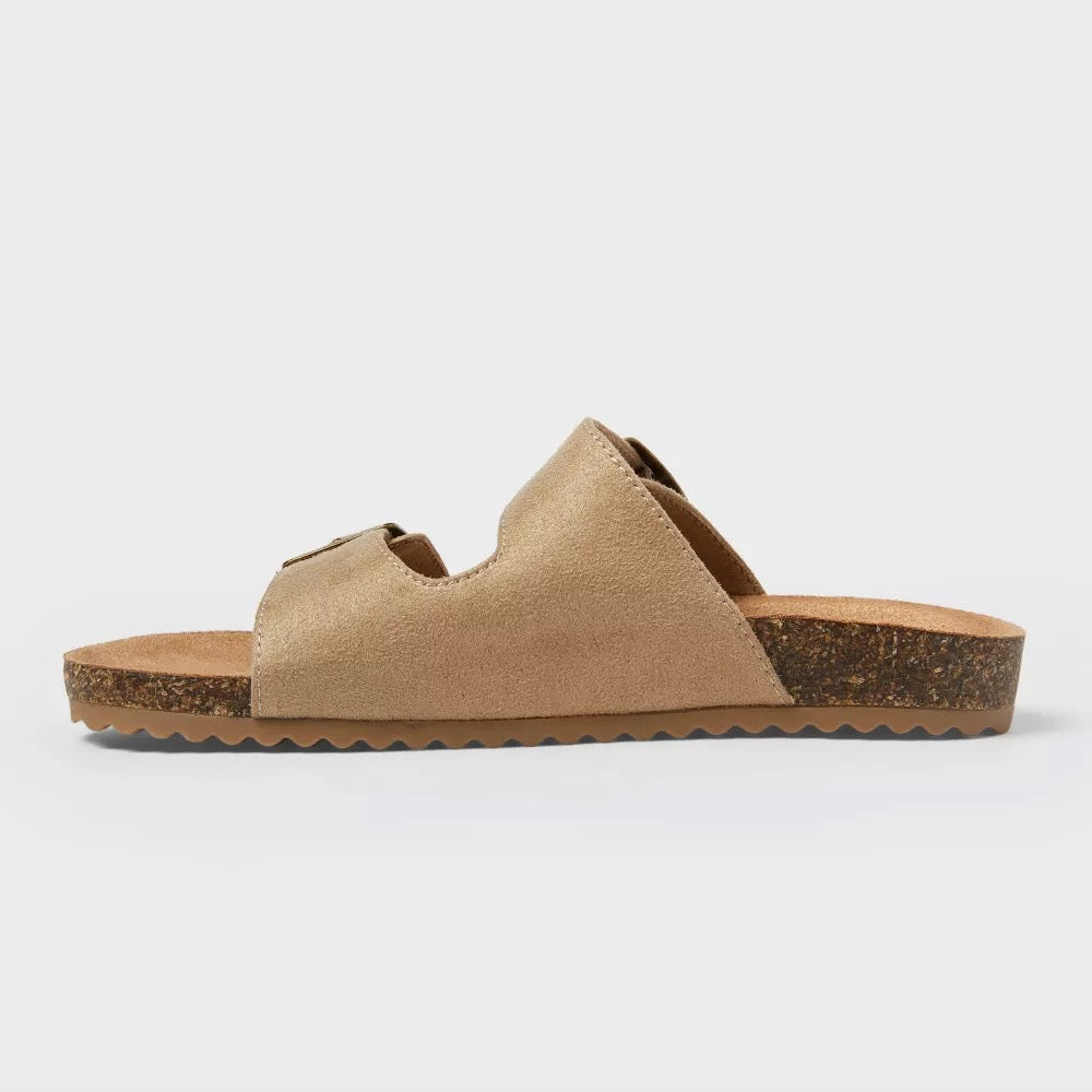 Cat & Jack Kids' Drew Footbed Sandals Taupe Buckle Strap - CHOOSE SIZE