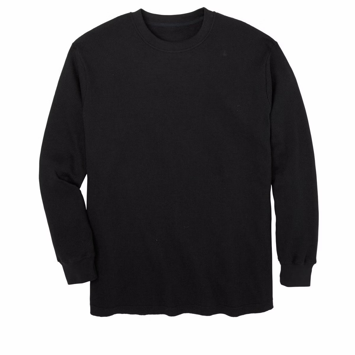 Goodfellow & Co Men's Waffle Knit Long Sleeve Shirt Black - Size M