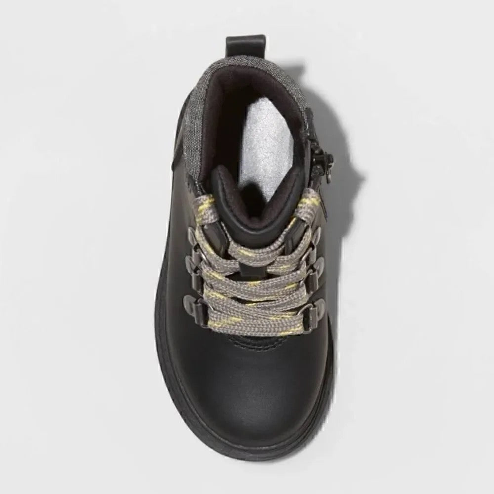 Toddler Boys' Atlas Lace-Up Combat Boots - Cat & Jack™ Black - Size 6