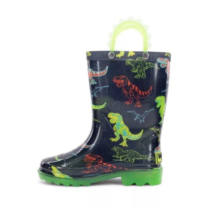 Western Chief Toddler Dino Soar Light-Up Rain Boots Navy Blue - SIZE 6