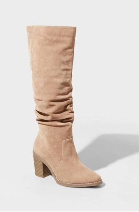 Women's Lainee Heeled Scrunch Boots Taupe - Universal Thread - CHOOSE SIZE