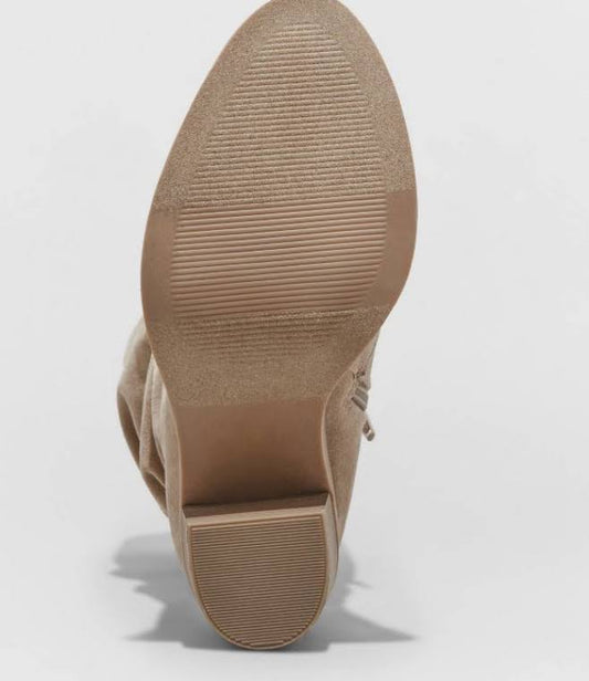 Women's Lainee Heeled Scrunch Boots Taupe - Universal Thread - CHOOSE SIZE