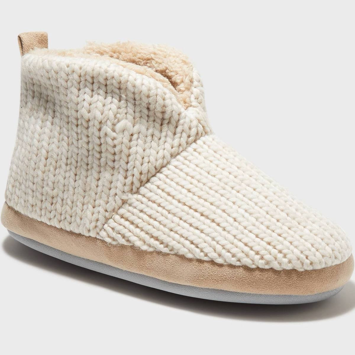 Women's Dearfoams Shoes Dluxe By Dearfoams Carla Bootie Slippers Heather - Size XL