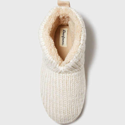 Women's Dearfoams Shoes Dluxe By Dearfoams Carla Bootie Slippers Heather - Size XL