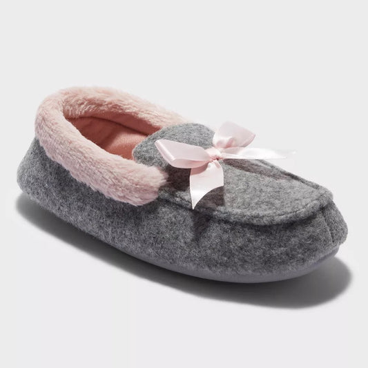 Girls' Madison Moccasin Slippers Pink - dluxe by dearfoams - CHOOSE SIZE