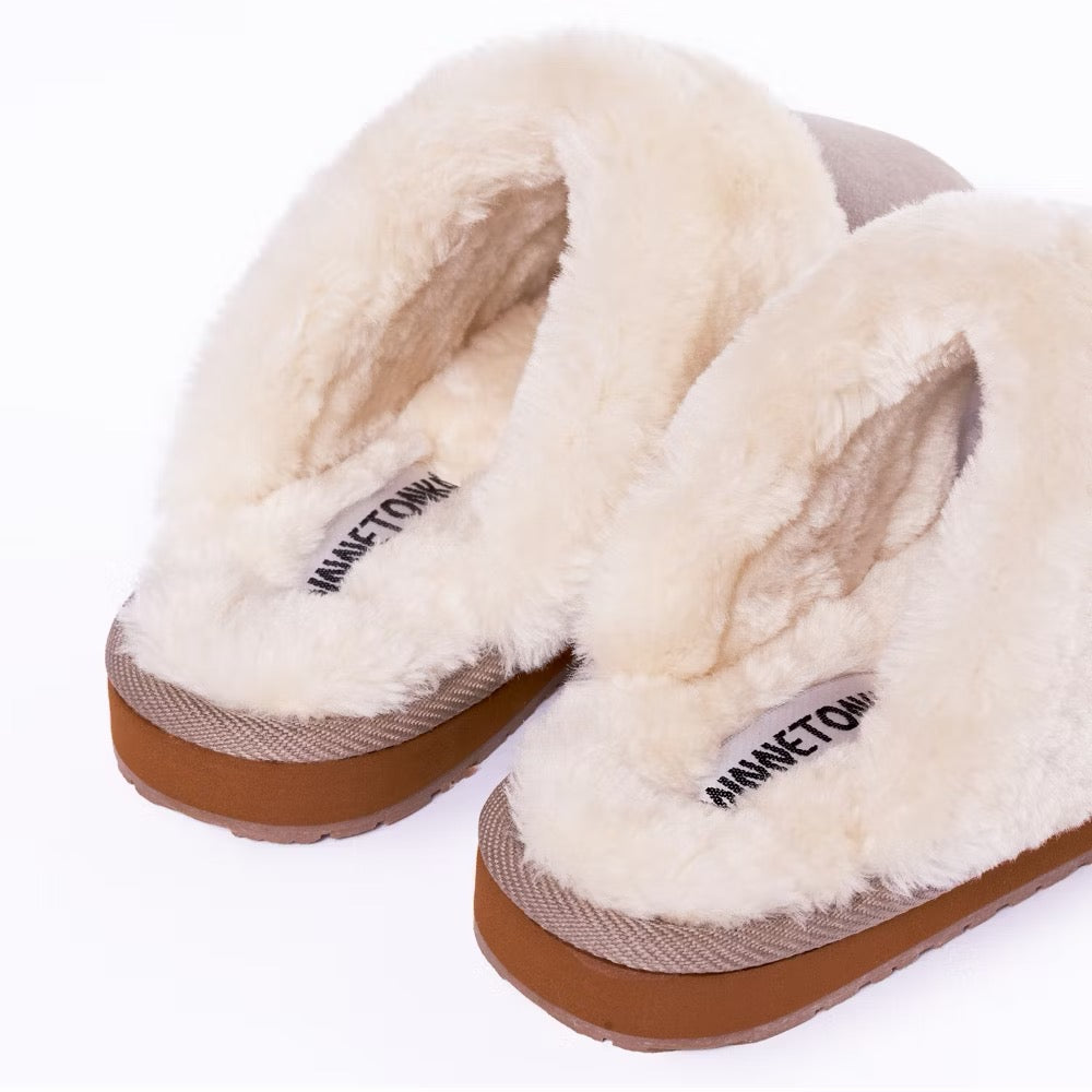 Minnetonka Women's Carefree Scuff Slippers Simply Taupe - Size 6M