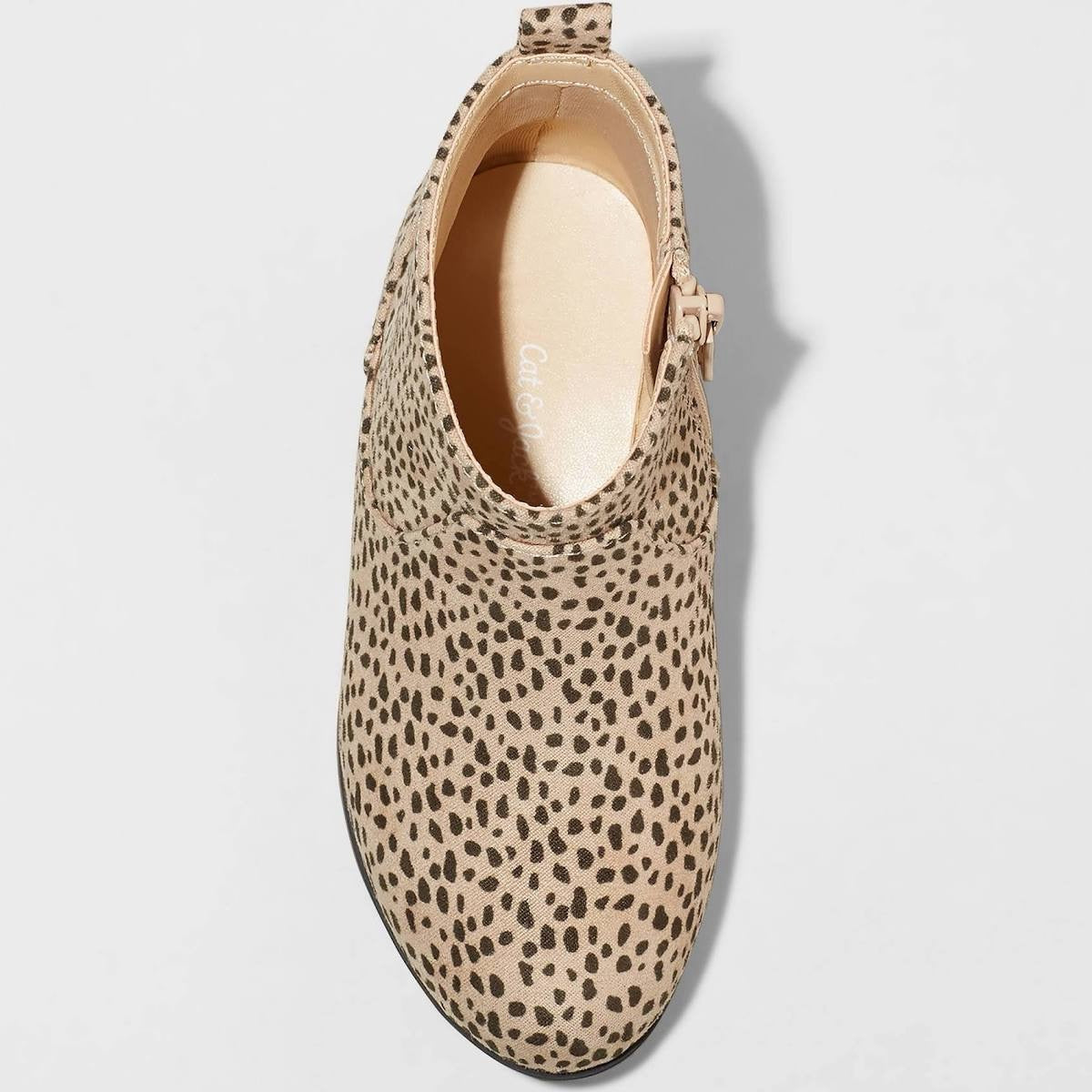 Cat & Jack Toddler Girls' Onyx Leopard Spot Zipper Chelsea Boots - Size 7