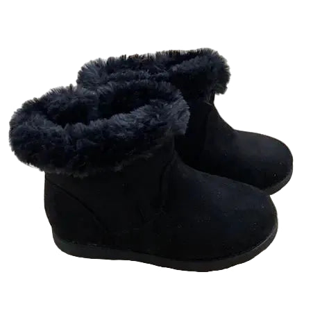 Cat & Jack Toddler Emani Zipper Slip-On Shearling Style Winter Boots Black- CHOOSE SIZE