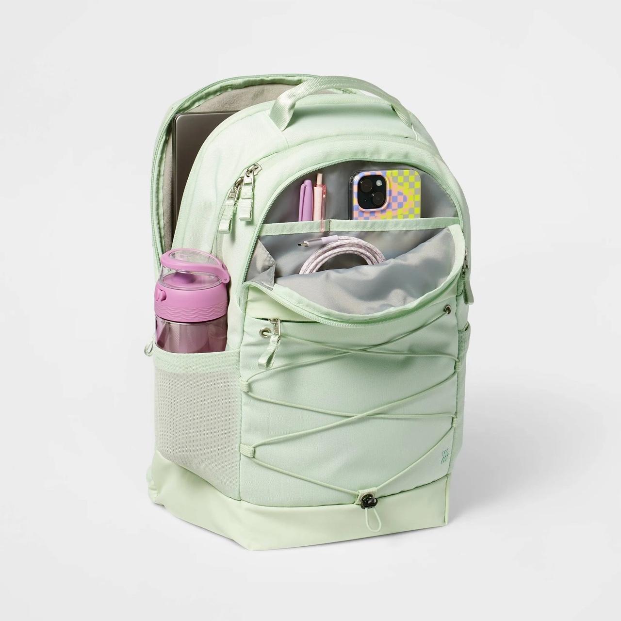 All in motion Sporty 19" Backpack - Mint Green with white accents