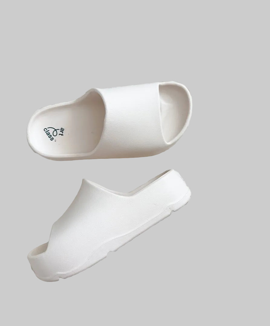 Kids' Edie Platform Slide Sandals White - art class - CHOOSE SIZE