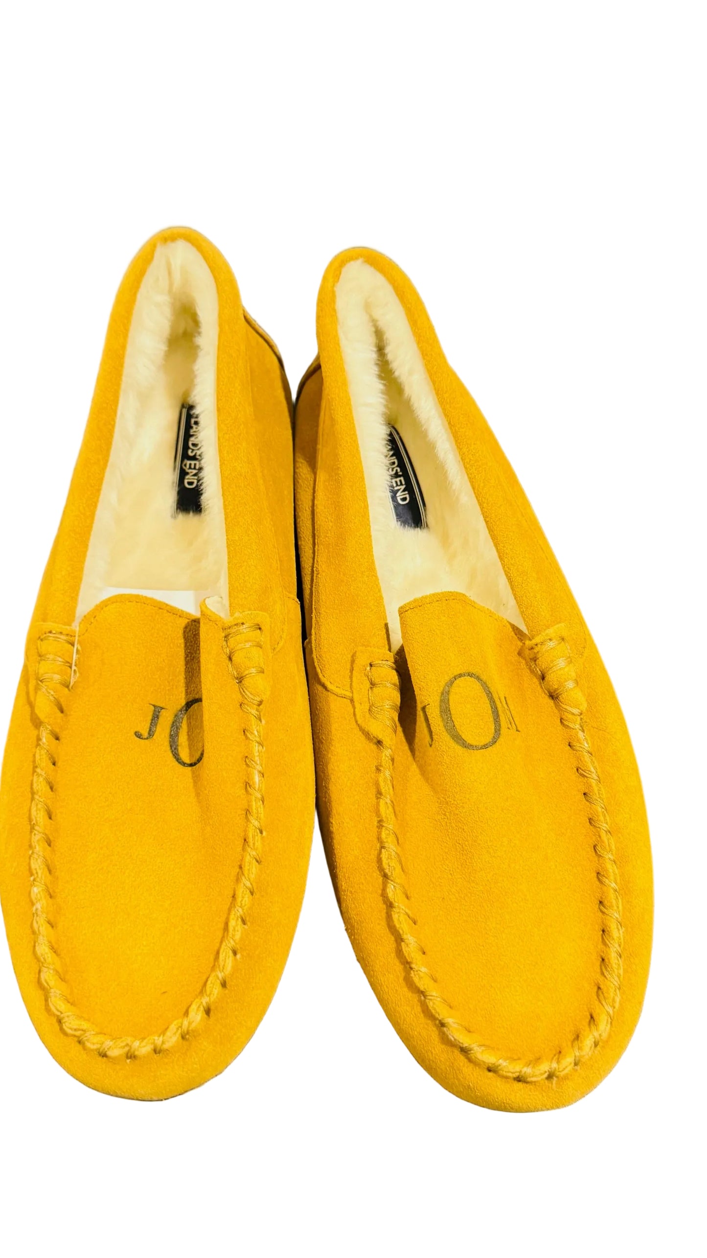 Lands' End Women's Suede Leather Moccasin Slippers English Tan - Size 11