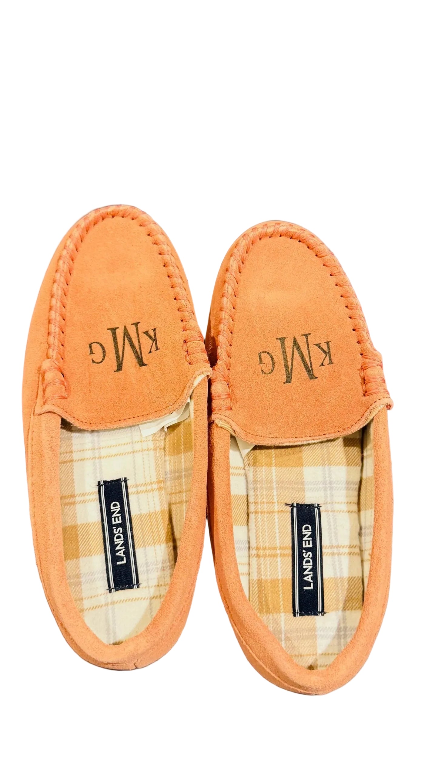 Lands End Womens Flannel Lined Suede Clog Slippers Rose Clay - Size 7