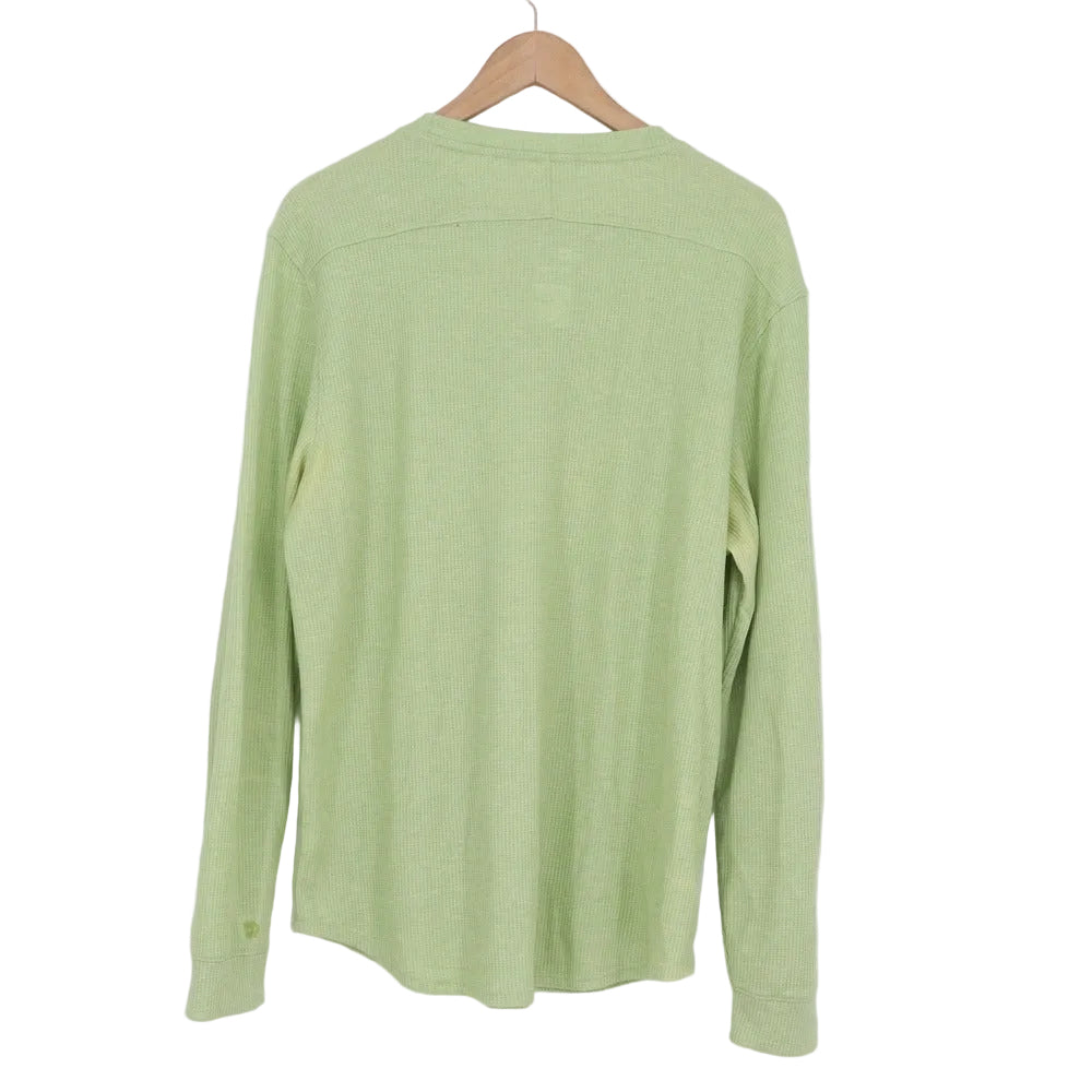 All In Motion Men's Long Sleeve 3 Button Henley Shirt Light Green- Choose Sz