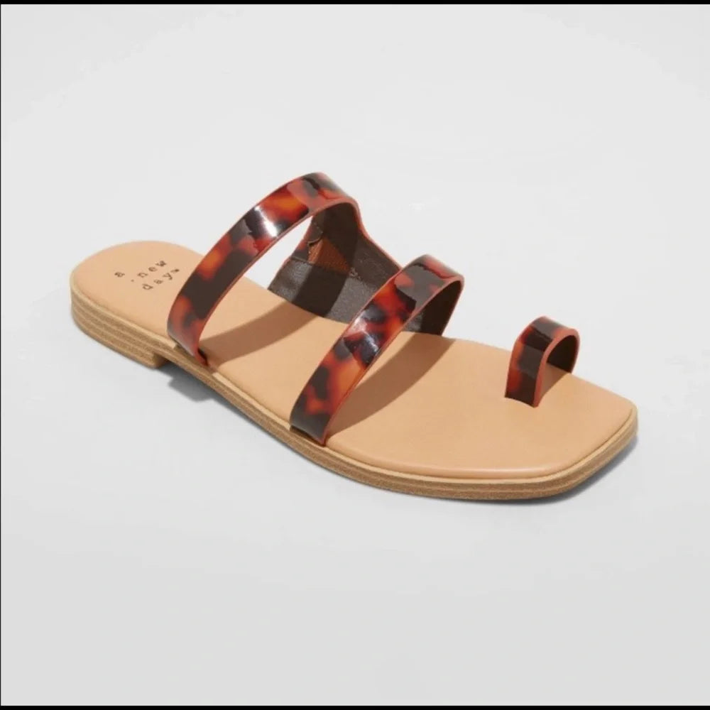 Marilyn Tortoise Print Toe Loop Sandal - A New Day - CHOOSE SIZE
