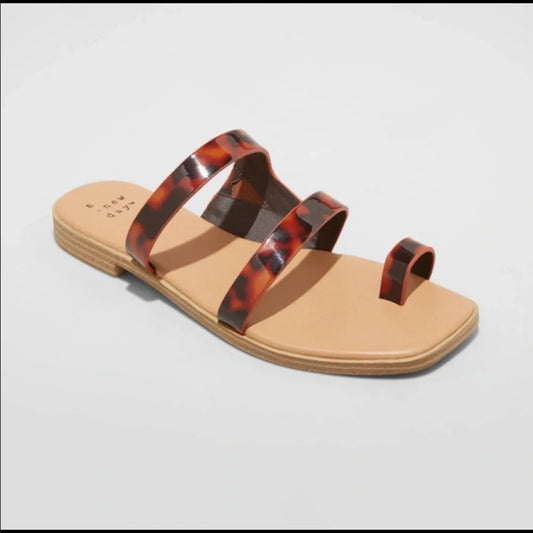 Marilyn Tortoise Print Toe Loop Sandal - A New Day - CHOOSE SIZE