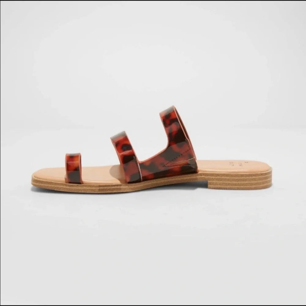 Marilyn Tortoise Print Toe Loop Sandal - A New Day - CHOOSE SIZE