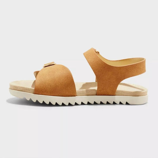 Cat & Jack Toddler Girls Shaelyn Footbed Sandals Cognac - CHOOSE SIZE