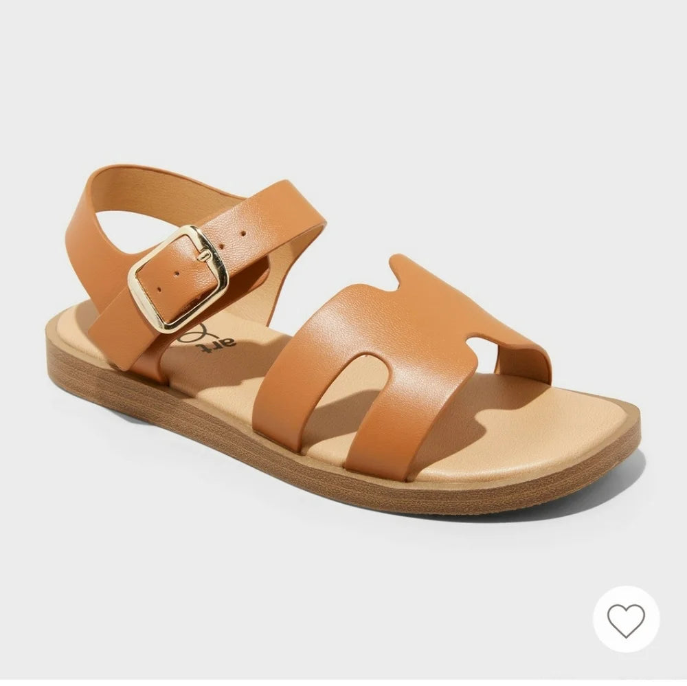 Girls Mari Cognac Ankle Strap Sandals- Art Class- CHOOSE SIZE