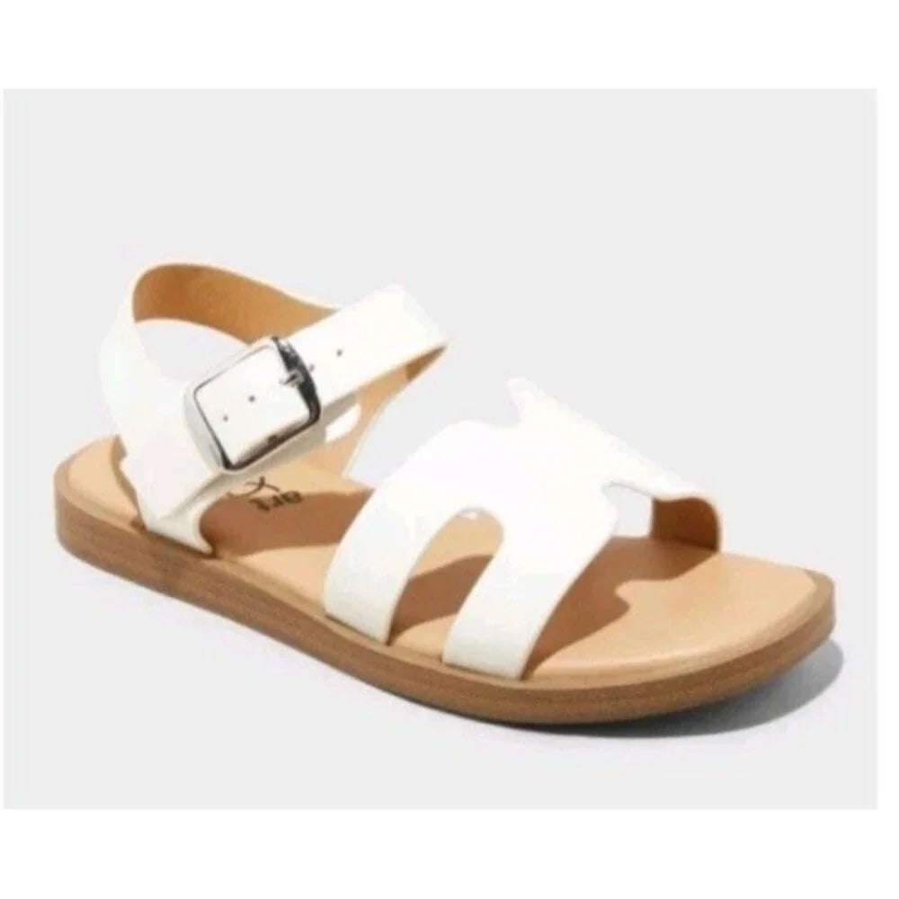 Girls Mari White Ankle Strap Sandals- Art Class- CHOOSE SIZE