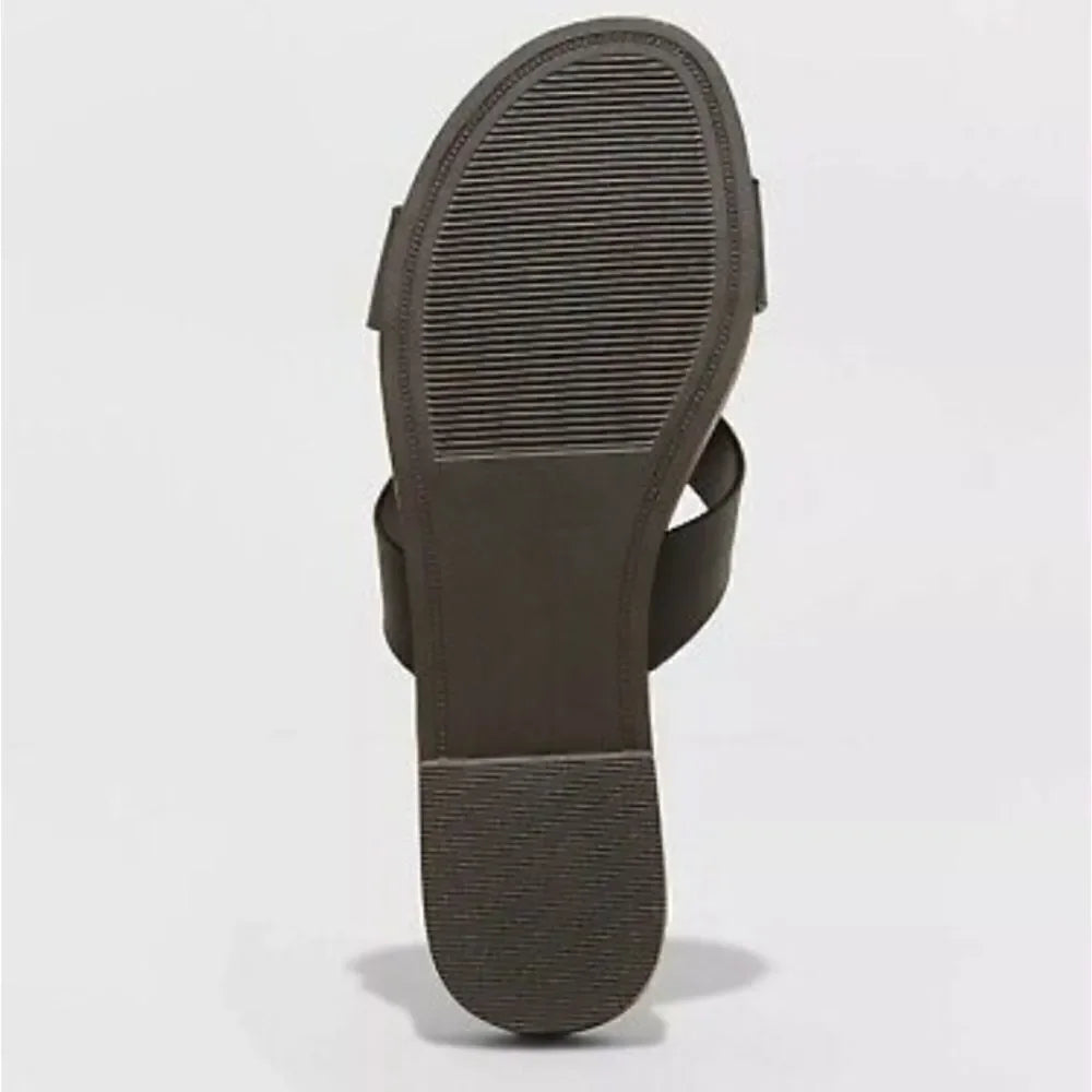 Women's A New Day Catie Black Slip-on Sandals- CHOOSE SIZE