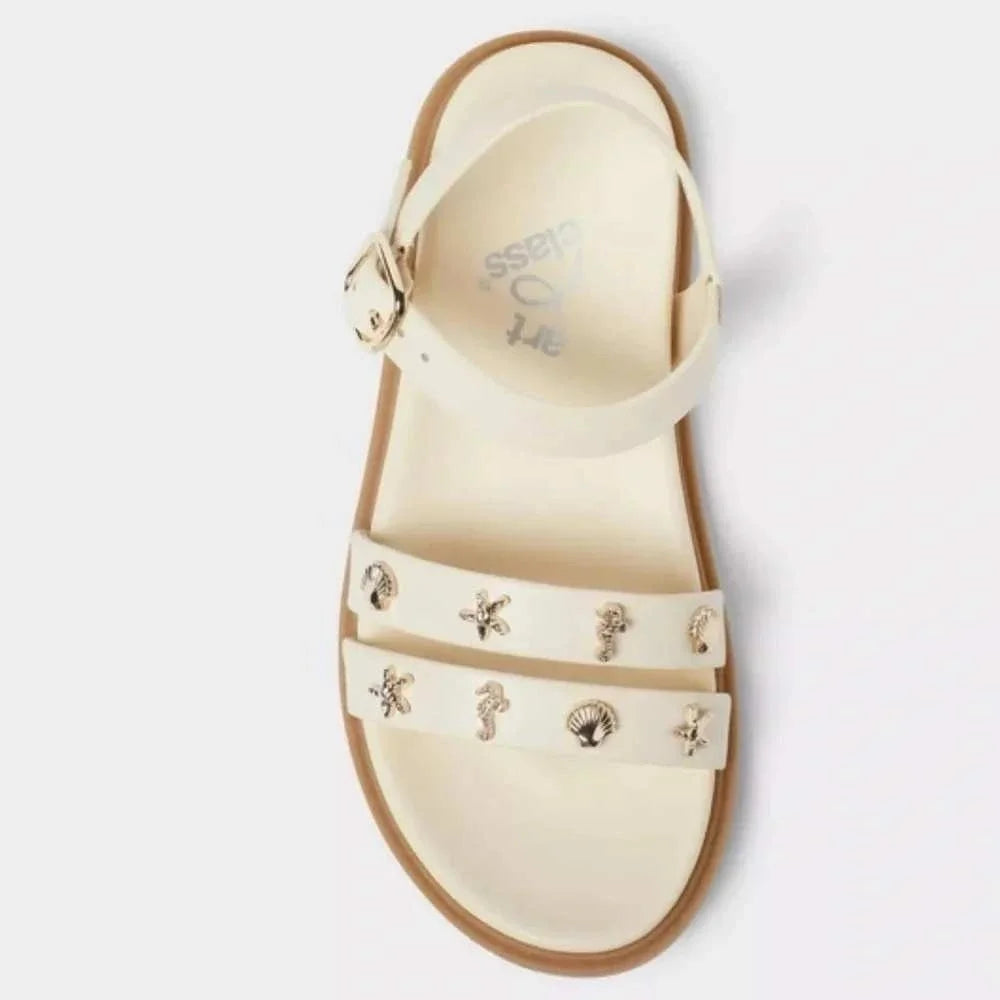 Kids' Ellis Nautical Sandals Ivory - art class - CHOOSE SIZE