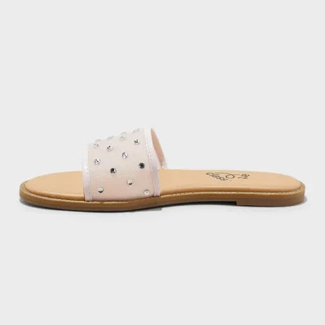 Girls' Heather Embellished Slide Sandals - Art Class Blush 3