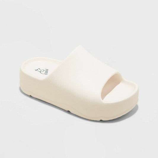 Kids' Edie Platform Slide Sandals White - art class - CHOOSE SIZE